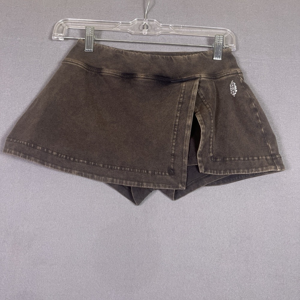 Free People Hot Shot Mini Skort Women XS Brown FP Movement Activewear
